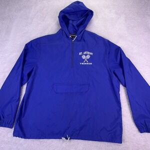 VTG Sportsmaster Mens XL Hooded Wind Breaker Rain Jacket 'MT Anthony Tennis' USA